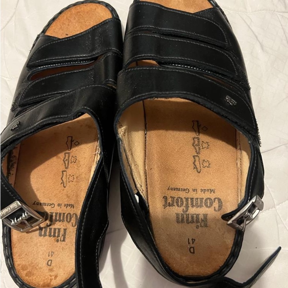 Finn Comfort Andros Black Leather Soft Footbed - Picture 7 of 10